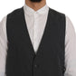 Dolce & Gabbana Elegant Gray Striped Waistcoat Vest