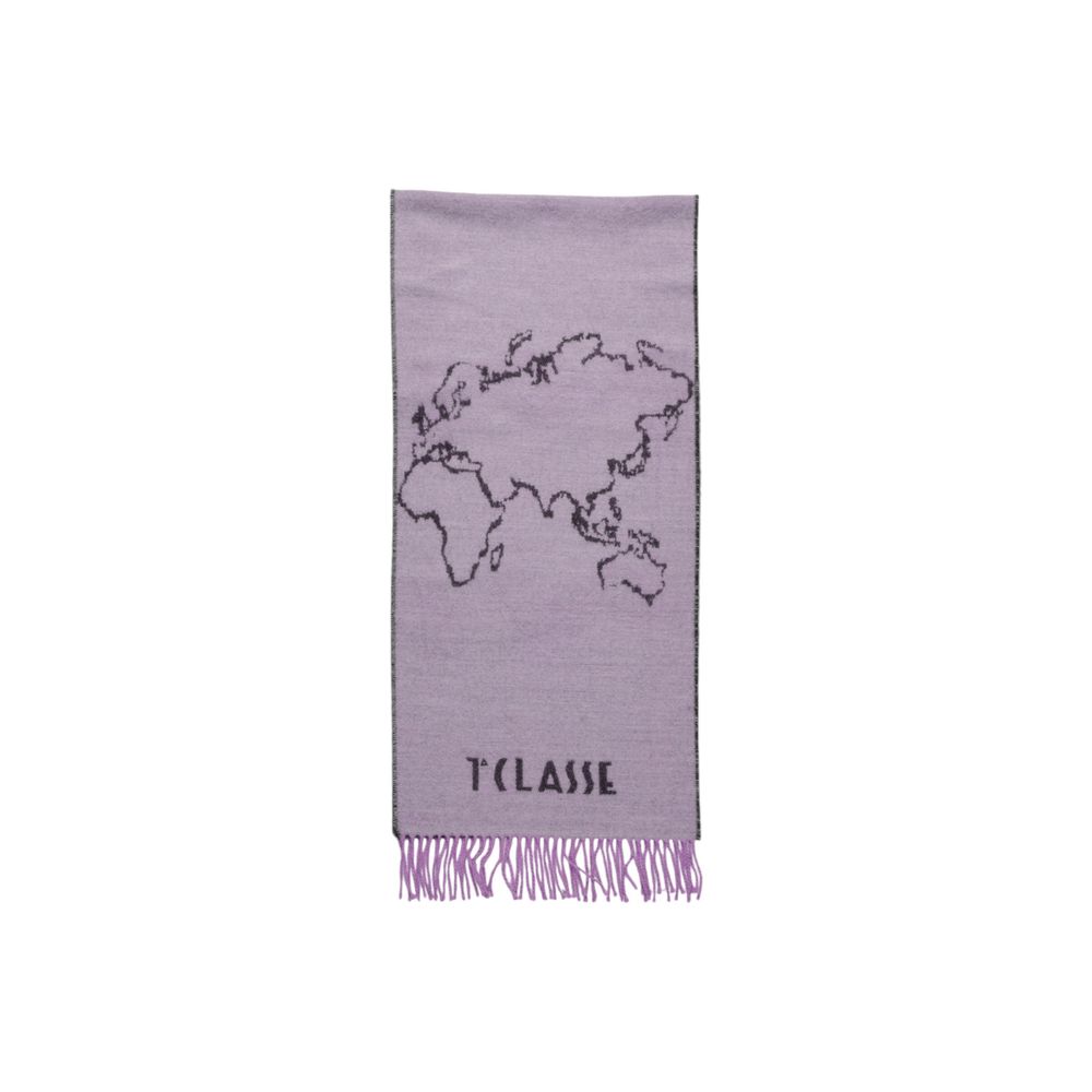 Alviero Martini Prima Classe Purple Polyacrylic Scarf