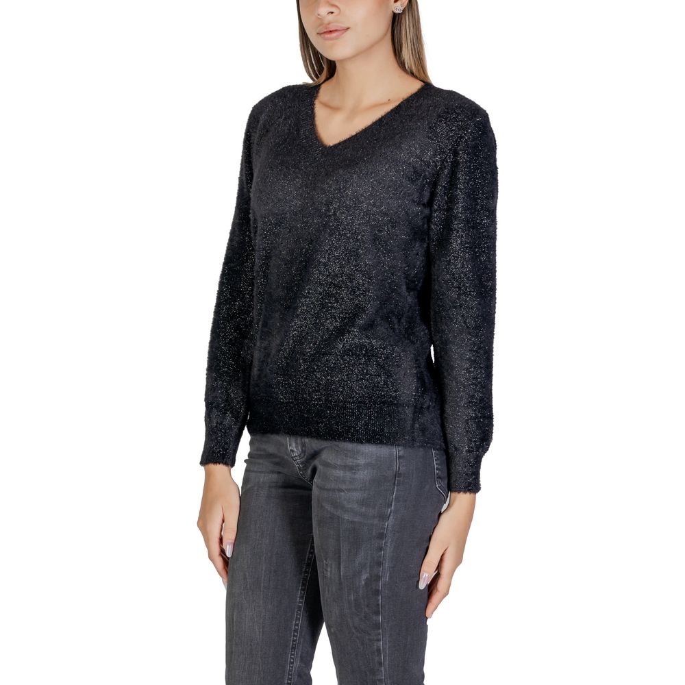 Sandro Ferrone Black Nylon Sweater