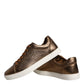 Dolce & Gabbana Gold Leather Logo London Men Sneaker Shoes