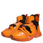 Dolce & Gabbana Orange Multi Panel Chunky High Top Sneakers Shoes