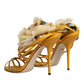 Dolce & Gabbana Orange Flower Applique Keira Sandals Shoes