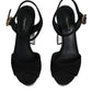 Dolce & Gabbana Black Mirror Heels Platform Sandals Shoes