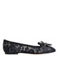 Dolce & Gabbana Blue Taormina Lace Crystals Flats Shoes