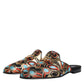 Dolce & Gabbana Multicolor Jacquard Logo Flat Sandals Shoes