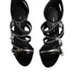 Dolce & Gabbana Black Zipper Ankle Strap Heels Sandals Shoes