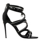 Dolce & Gabbana Black Zipper Ankle Strap Heels Sandals Shoes