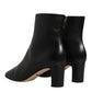 Dolce & Gabbana Black Jackie Leather Mid Calf Boots Shoes