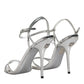 Dolce & Gabbana Silver Keira Ankle Strap Sandals Shoes