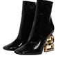 Dolce & Gabbana Black Jackie Leather Mid Calf Boots Shoes