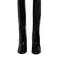 Dolce & Gabbana Black Patent Leather Vally High Boots Shoes