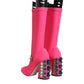 Dolce & Gabbana Pink Nylon Crystal Vally High Boots Shoes