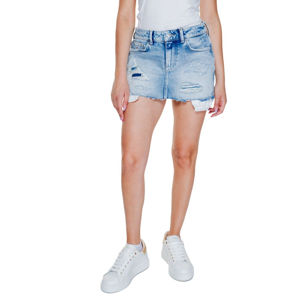 Tommy Hilfiger Jeans Light Blue Recycled Cotton Skirt