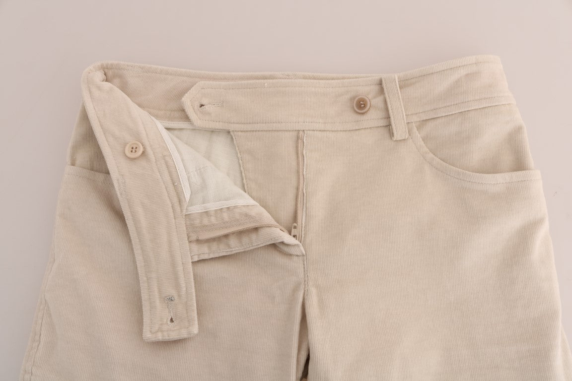 Chic Beige Corduroy Skinny Slim Fit Pants - SEHABRANDS