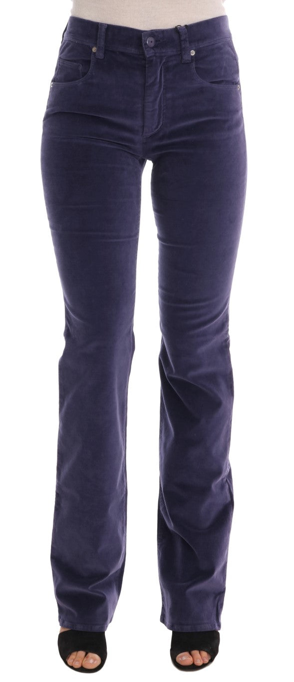 Chic Purple Corduroy Bootcut Flare Pants - SEHABRANDS