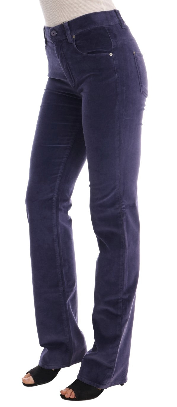 Chic Purple Corduroy Bootcut Flare Pants - SEHABRANDS