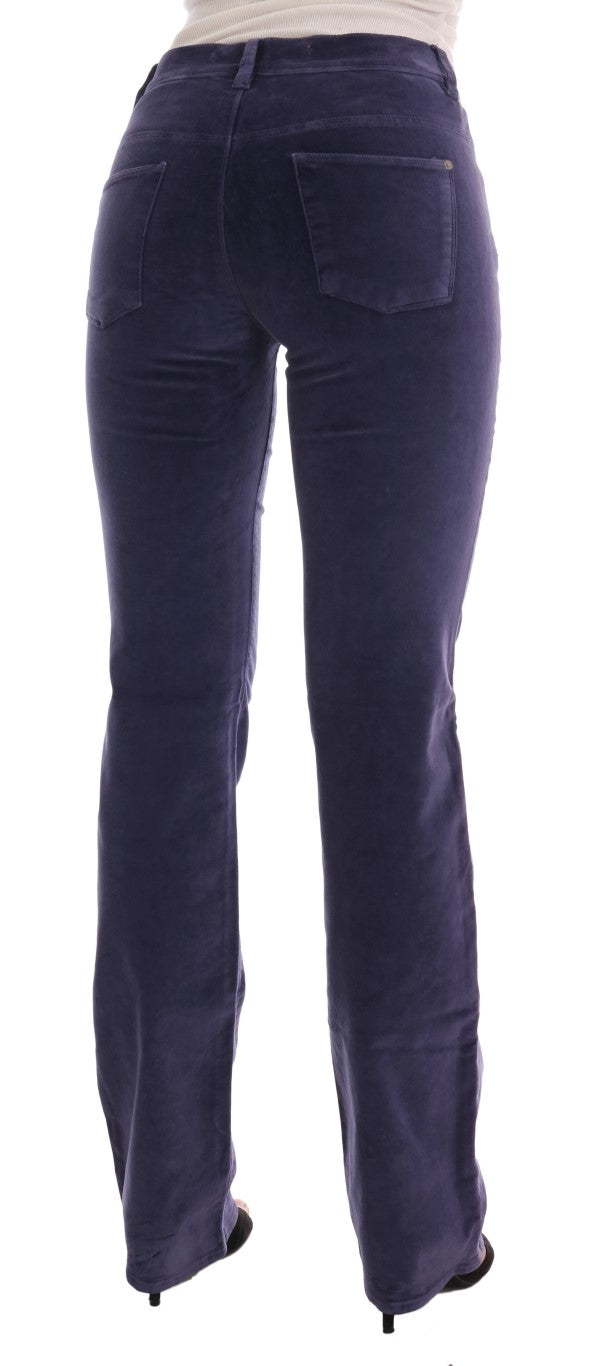 Chic Purple Corduroy Bootcut Flare Pants - SEHABRANDS