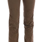 Chic Brown Casual Cotton Pants - SEHABRANDS