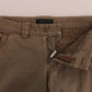 Chic Brown Casual Cotton Pants - SEHABRANDS