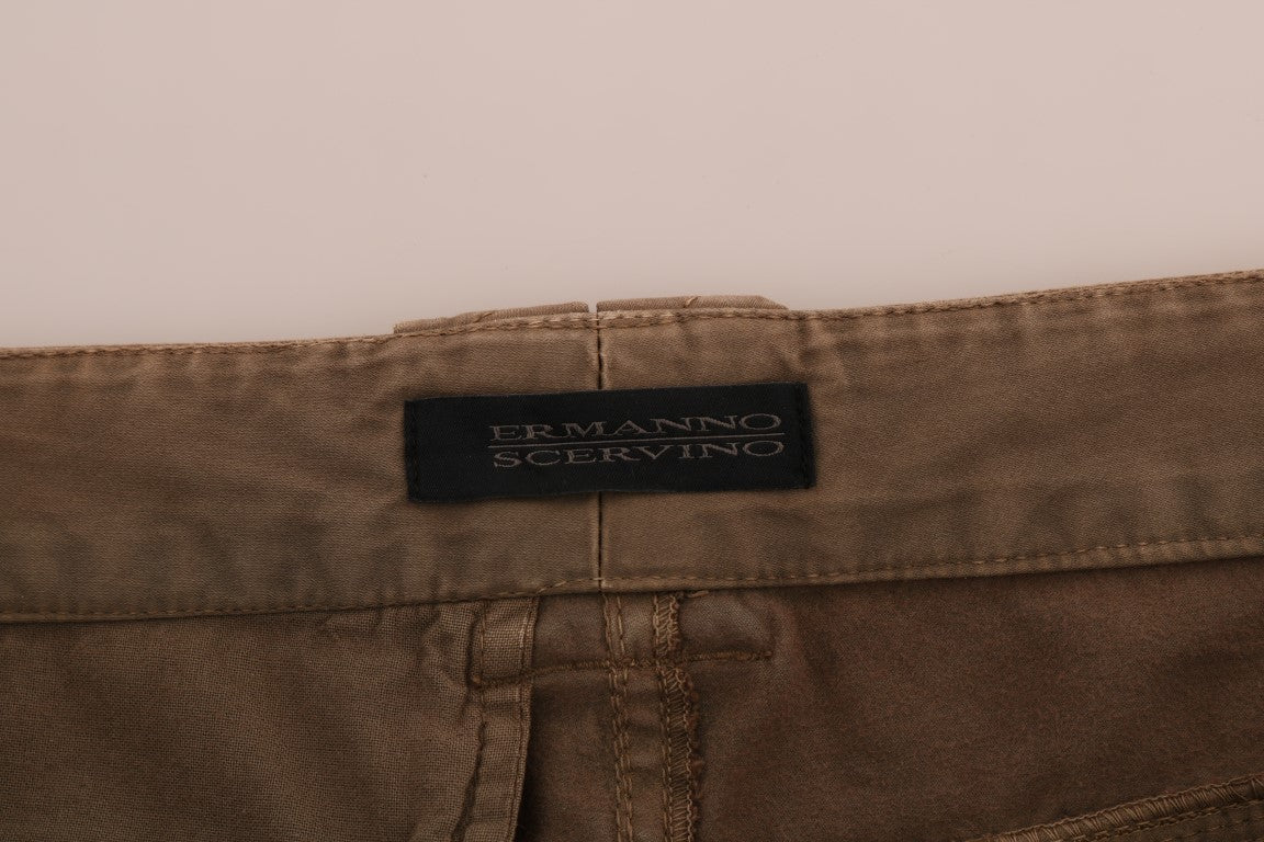 Chic Brown Casual Cotton Pants - SEHABRANDS