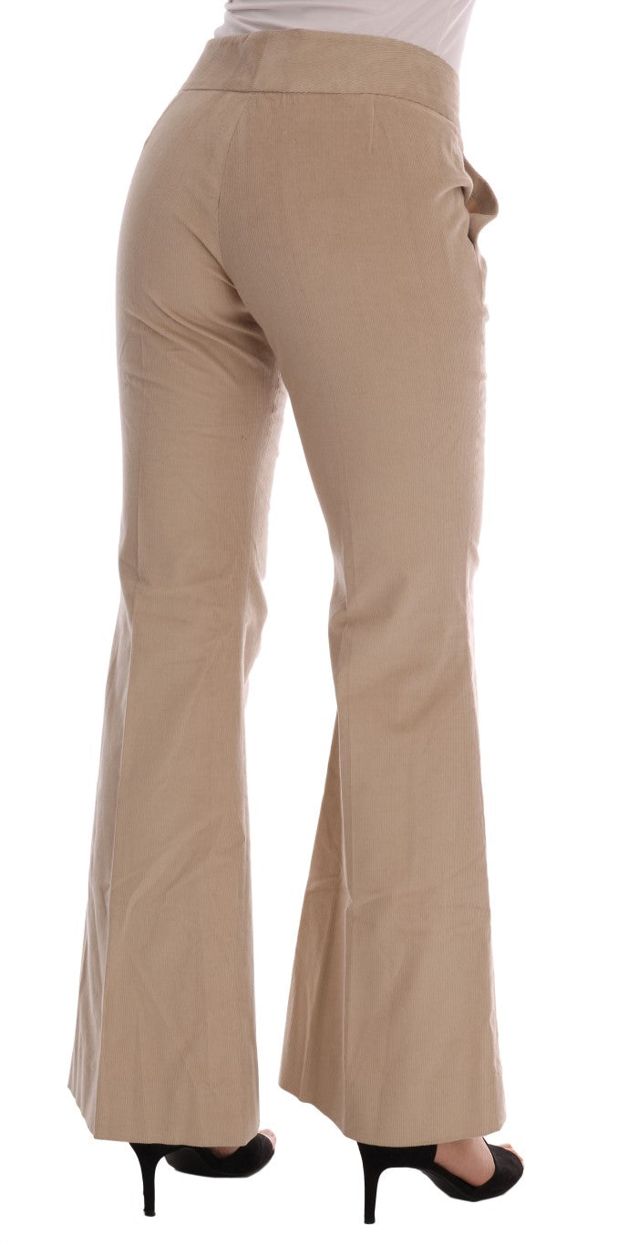 Chic Beige Bootcut Flared Pants - SEHABRANDS