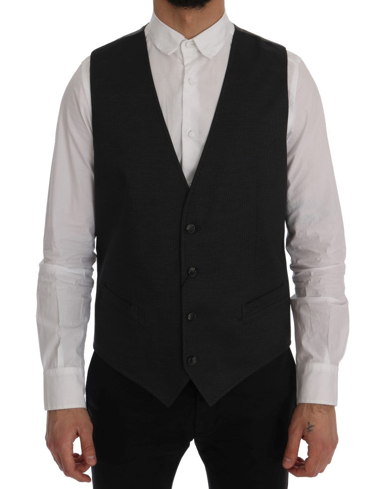 Dolce & Gabbana Elegant Gray Waistcoat Vest