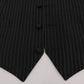 Dolce & Gabbana Elegant Gray Striped Vest Waistcoat