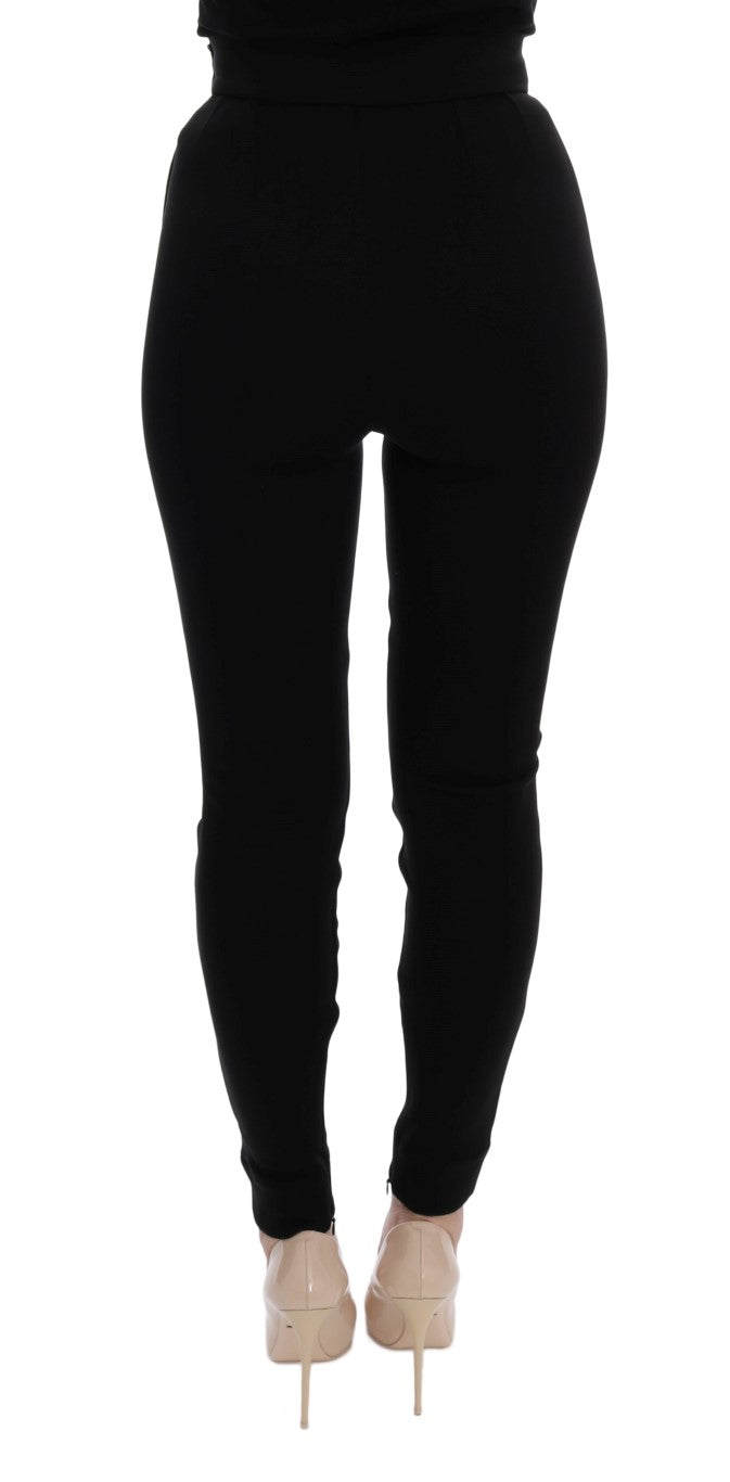 Dolce & Gabbana Elegant Black High Waist Stretch Tights