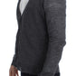 Elegant Gray Wool Blend Cardigan Sweater - SEHABRANDS