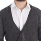 Elegant Gray Wool Blend Cardigan Sweater - SEHABRANDS