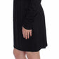 Elegant Black Silk Blend Shift Dress - SEHABRANDS