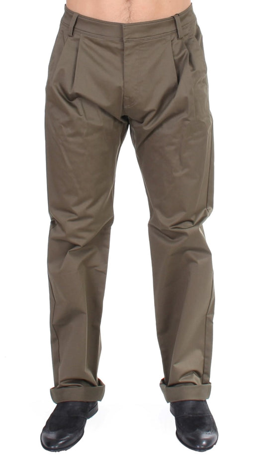 Elegant Green Comfort Straight Fit Pants - SEHABRANDS