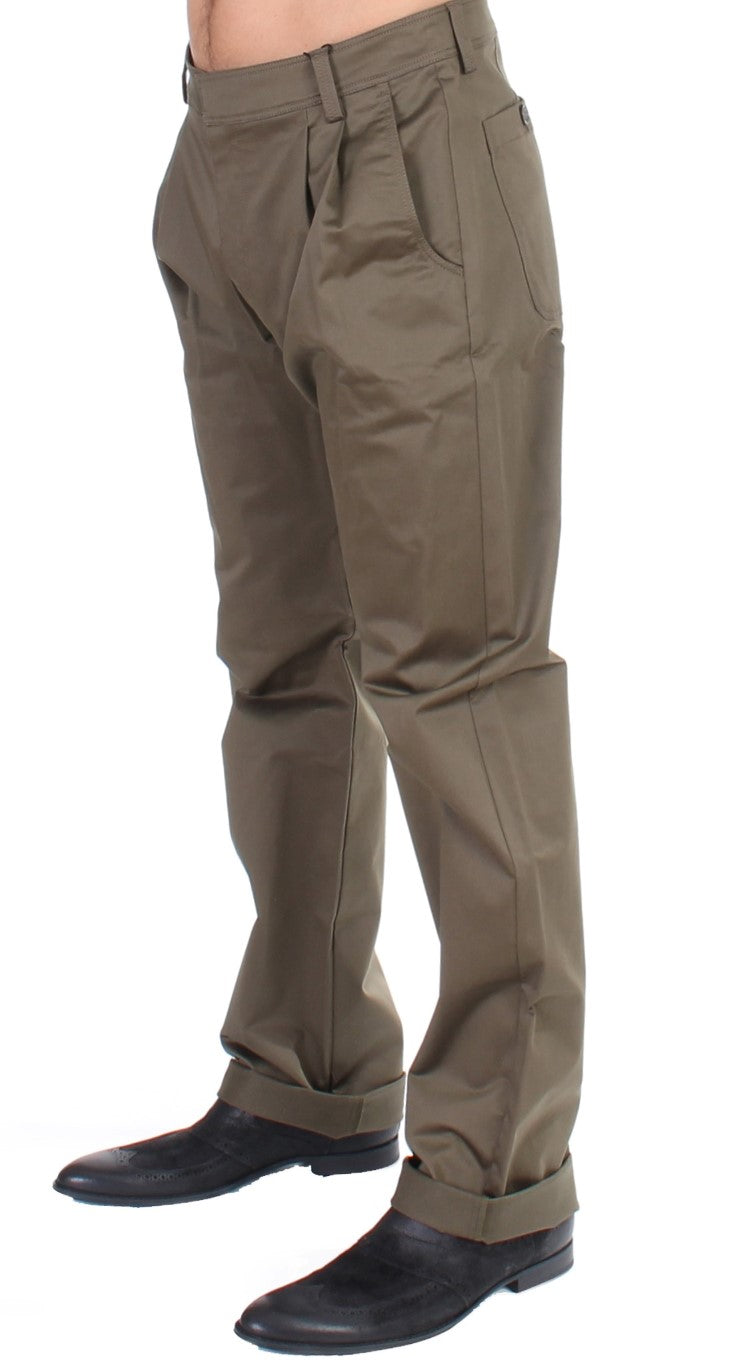 Elegant Green Comfort Straight Fit Pants - SEHABRANDS