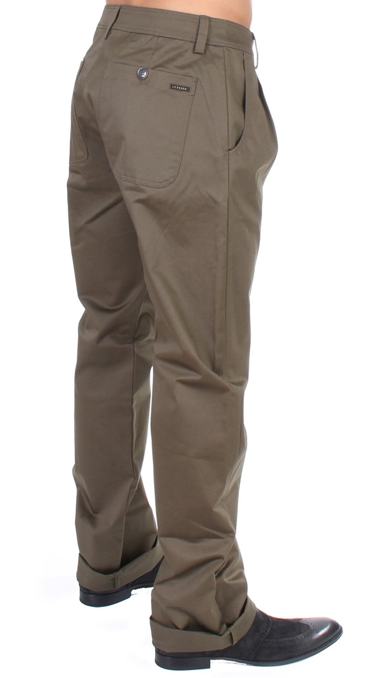 Elegant Green Comfort Straight Fit Pants - SEHABRANDS