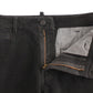 Elegant Black Cotton Corduroy Pants - SEHABRANDS