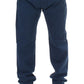 Elegant Blue Cotton Stretch Chinos - SEHABRANDS