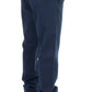 Elegant Blue Cotton Stretch Chinos - SEHABRANDS