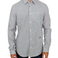 Chic Gray Striped Cotton Casual Shirt - SEHABRANDS