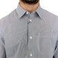 Chic Gray Striped Cotton Casual Shirt - SEHABRANDS