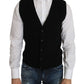 Dolce & Gabbana Sleek Black Cotton Formal Vest