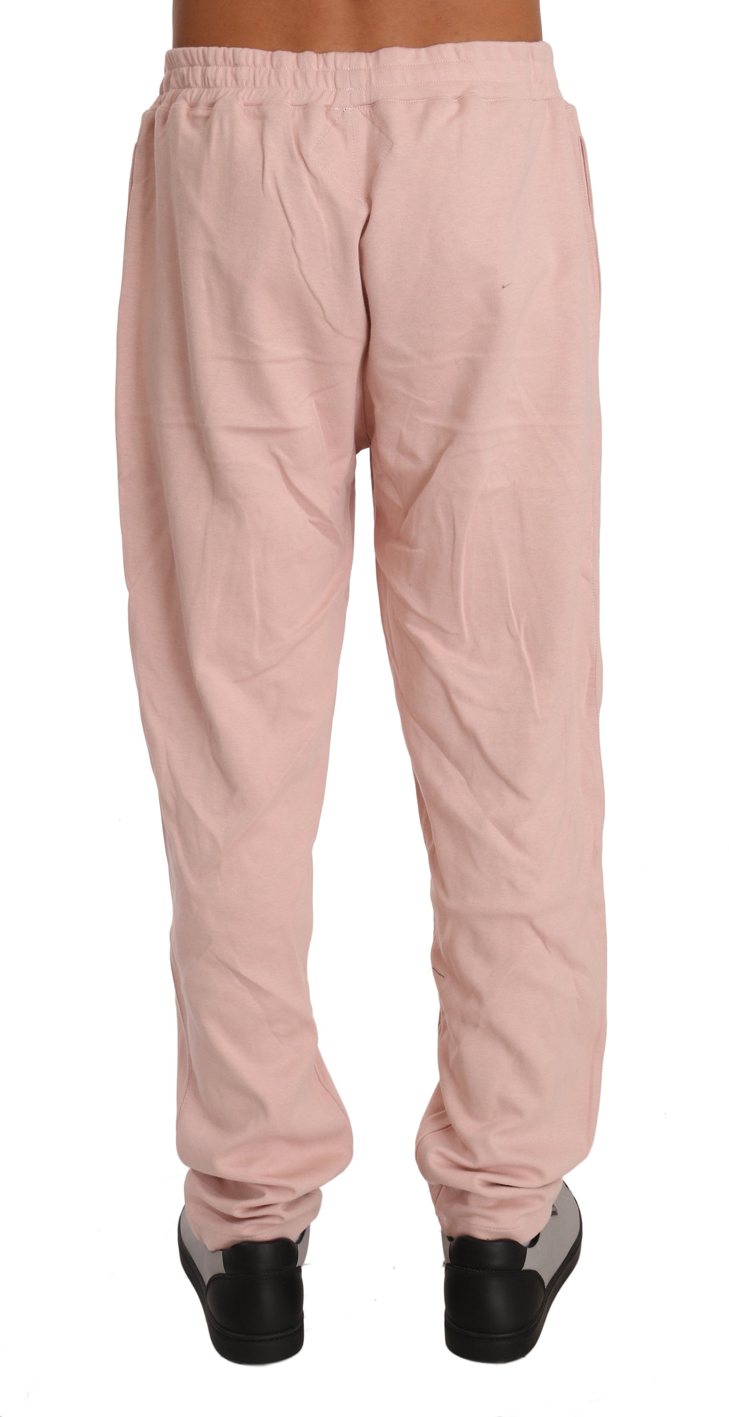 Elegant Pink Cotton Sweatsuit Luxury Comfort - SEHABRANDS