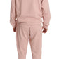 Elegant Pink Cotton Sweatsuit Luxury Comfort - SEHABRANDS