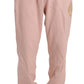 Elegant Pink Cotton Sweatsuit Luxury Comfort - SEHABRANDS