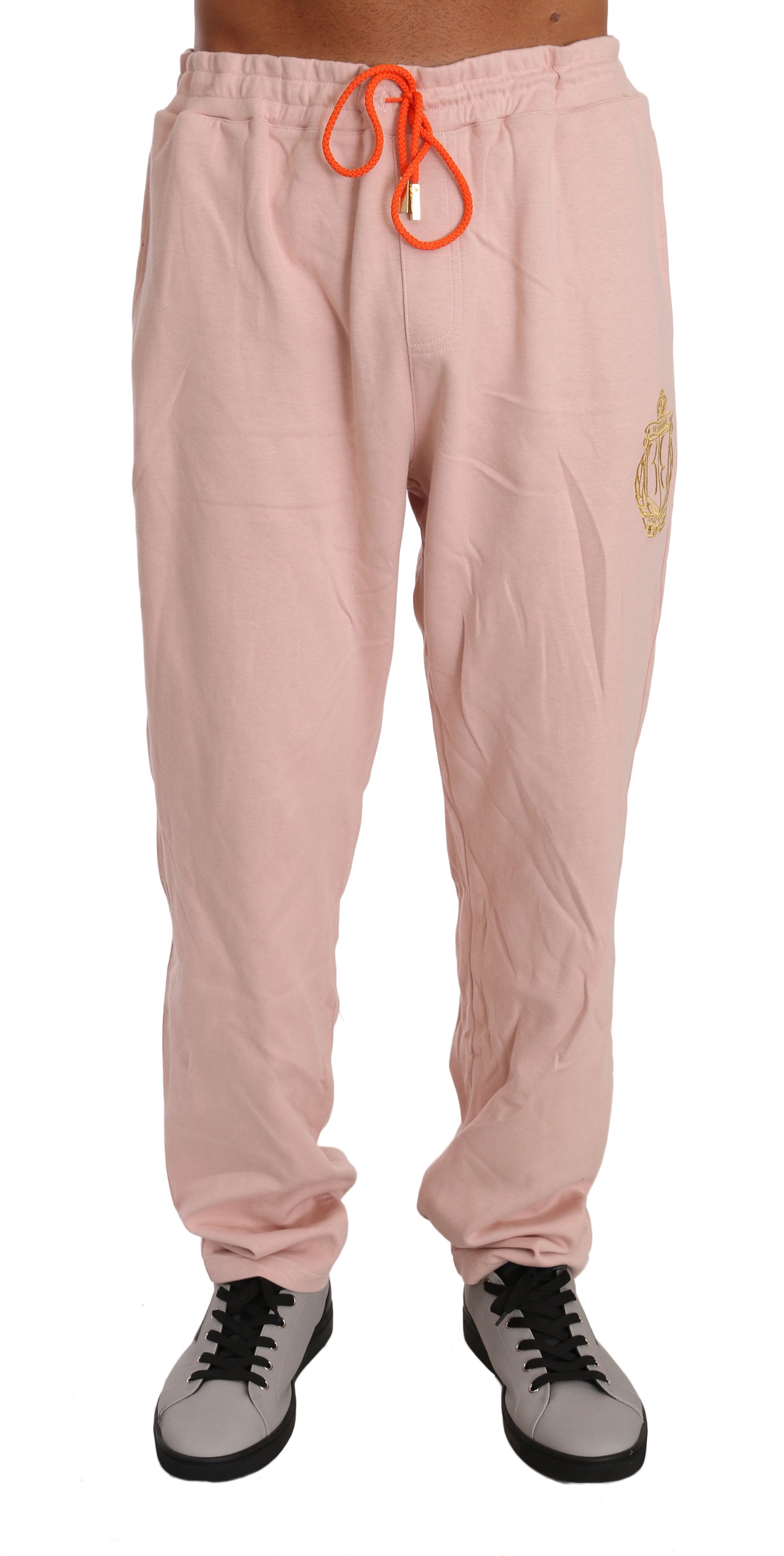 Elegant Pink Cotton Sweatsuit Luxury Comfort - SEHABRANDS