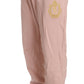 Elegant Pink Cotton Sweatsuit Luxury Comfort - SEHABRANDS