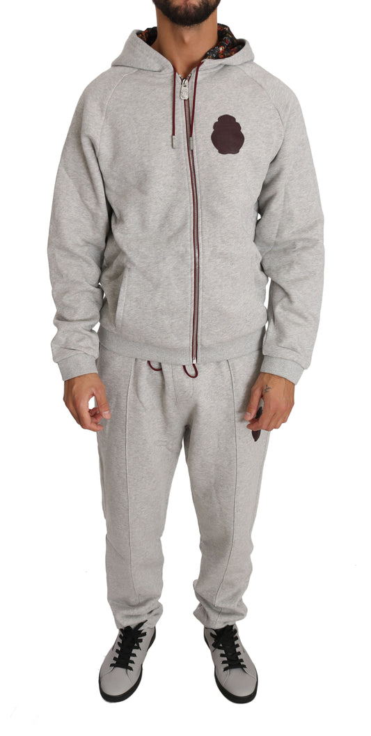 Elegant Gray Hooded Sweatsuit Ensemble - SEHABRANDS