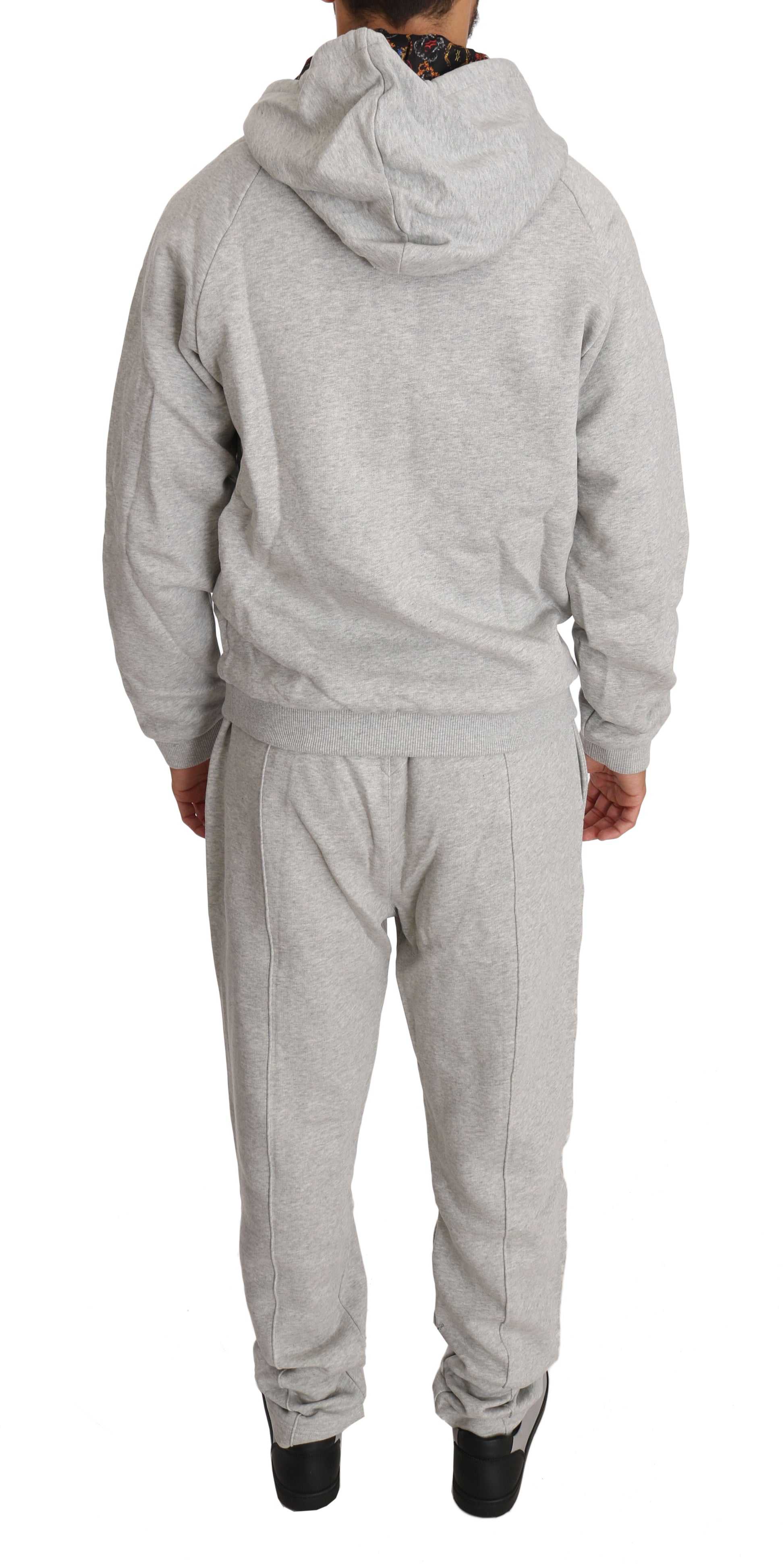 Elegant Gray Hooded Sweatsuit Ensemble - SEHABRANDS