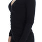 Elegant V-Neck Black Viscose Blend Sweater - SEHABRANDS