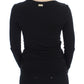 Elegant V-Neck Black Viscose Blend Sweater - SEHABRANDS