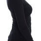 Elegant V-Neck Black Viscose Blend Sweater - SEHABRANDS